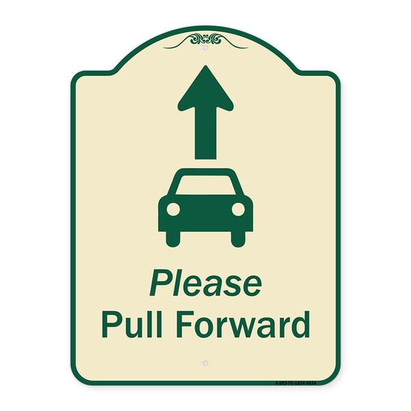 Designer Series-Please Pull Forward With Graphic And Ahead Arrow, 24" x 18", TG-1824-9934